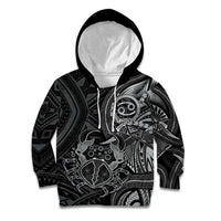 Personalised Polynesia Zodiac Cancer Kid Hoodie Galaxy Polynesian Pattern Chest Tattoo Style LT14 Hoodie Black - Polynesian Pride