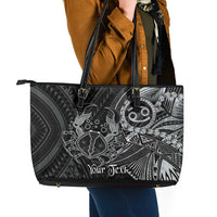 Personalised Polynesia Zodiac Cancer Leather Tote Bag Galaxy Polynesian Pattern Chest Tattoo Style LT14 - Polynesian Pride