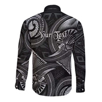 Personalised Polynesia Zodiac Cancer Long Sleeve Button Shirt Galaxy Polynesian Pattern Chest Tattoo Style LT14 - Polynesian Pride