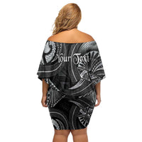 Personalised Polynesia Zodiac Cancer Off Shoulder Short Dress Galaxy Polynesian Pattern Chest Tattoo Style LT14 - Polynesian Pride