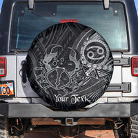 Personalised Polynesia Zodiac Cancer Spare Tire Cover Galaxy Polynesian Pattern Chest Tattoo Style LT14 Black - Polynesian Pride