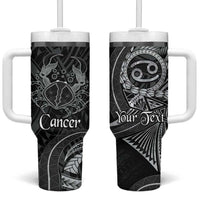 Personalised Polynesia Zodiac Cancer Tumbler With Handle Galaxy Polynesian Pattern Chest Tattoo Style LT14 One Size: 40 oz Black - Polynesian Pride