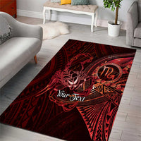 Personalised Polynesia Zodiac Scorpio Area Rug Galaxy Polynesian Pattern Chest Tattoo Style LT14 - Polynesian Pride