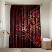 Personalised Polynesia Zodiac Scorpio Bathroom Set Galaxy Polynesian Pattern Chest Tattoo Style LT14 Shower Curtain Only Red - Polynesian Pride