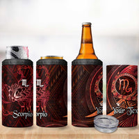 Personalised Polynesia Zodiac Scorpio 4 in 1 Can Cooler Tumbler Galaxy Polynesian Pattern Chest Tattoo Style LT14 - Polynesian Pride