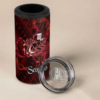 Personalised Polynesia Zodiac Scorpio 4 in 1 Can Cooler Tumbler Galaxy Polynesian Pattern Chest Tattoo Style LT14 - Polynesian Pride