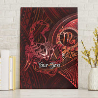 Personalised Polynesia Zodiac Scorpio Canvas Wall Art Galaxy Polynesian Pattern Chest Tattoo Style LT14 Without Frame Red - Polynesian Pride