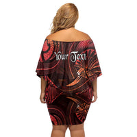 Personalised Polynesia Zodiac Scorpio Off Shoulder Short Dress Galaxy Polynesian Pattern Chest Tattoo Style LT14 - Polynesian Pride