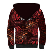 Personalised Polynesia Zodiac Scorpio Sherpa Hoodie Galaxy Polynesian Pattern Chest Tattoo Style LT14 - Polynesian Pride