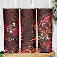 Personalised Polynesia Zodiac Scorpio Skinny Tumbler Galaxy Polynesian Pattern Chest Tattoo Style LT14 - Polynesian Pride