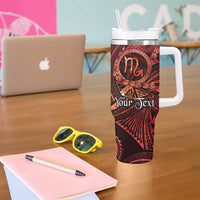 Personalised Polynesia Zodiac Scorpio Tumbler With Handle Galaxy Polynesian Pattern Chest Tattoo Style LT14 - Polynesian Pride