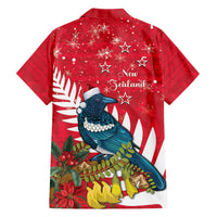New Zealand Christmas In July Hawaiian Shirt Tui Bird With Kowhai Meri Kirihimete LT14 - Polynesian Pride