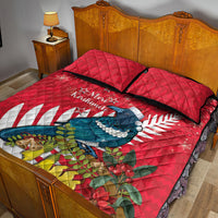 New Zealand Christmas In July Quilt Bed Set Tui Bird With Kowhai Meri Kirihimete
