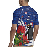 New Zealand Christmas In July Rugby Jersey Fiordland Penguin With Pohutukawa Flower
