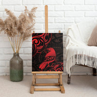 New Zealand Tui Bird Canvas Wall Art Aotearoa Maori Pattern - Red LT14 - Polynesian Pride