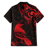New Zealand Tui Bird Hawaiian Shirt Aotearoa Maori Pattern - Red LT14 - Polynesian Pride