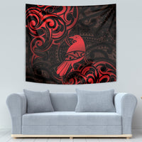 New Zealand Tui Bird Tapestry Aotearoa Maori Pattern - Red LT14 - Polynesian Pride