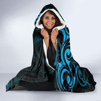 New Zealand Tui Bird Hooded Blanket Aotearoa Maori Pattern - Blue LT14 - Polynesian Pride