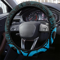New Zealand Tui Bird Steering Wheel Cover Aotearoa Maori Pattern - Blue LT14 - Polynesian Pride