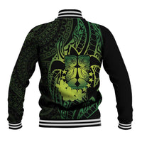 Kia Orana Kuki Airani Baseball Jacket Cook Islands Tangaroa God Tatau Green LT14 - Polynesian Pride