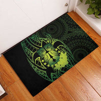 Kia Orana Kuki Airani Rubber Doormat Cook Islands Tangaroa God Tatau Green LT14 - Polynesian Pride