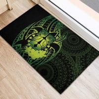 Kia Orana Kuki Airani Rubber Doormat Cook Islands Tangaroa God Tatau Green LT14 - Polynesian Pride