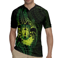 Kia Orana Kuki Airani Rugby Jersey Cook Islands Tangaroa God Tatau Green LT14 - Polynesian Pride