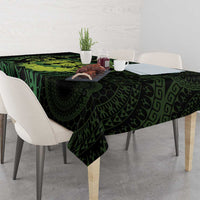 Kia Orana Kuki Airani Tablecloth Cook Islands Tangaroa God Tatau Green LT14 - Polynesian Pride