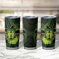 Kia Orana Kuki Airani Tumbler Cup Cook Islands Tangaroa God Tatau Green