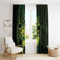 Kia Orana Kuki Airani Window Curtain Cook Islands Tangaroa God Tatau Green