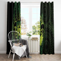 Kia Orana Kuki Airani Window Curtain Cook Islands Tangaroa God Tatau Green