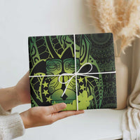 Kia Orana Kuki Airani Wrapping Paper Cook Islands Tangaroa God Tatau Green - Polynesian Pride