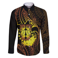 Kia Orana Kuki Airani Family Matching Off Shoulder Maxi Dress and Hawaiian Shirt Cook Islands Tangaroa God Tatau Gold