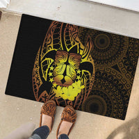 Kia Orana Kuki Airani Rubber Doormat Cook Islands Tangaroa God Tatau Gold LT14 - Polynesian Pride