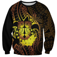 Kia Orana Kuki Airani Sweatshirt Cook Islands Tangaroa God Tatau Gold LT14 Unisex Gold - Polynesian Pride