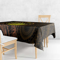 Kia Orana Kuki Airani Tablecloth Cook Islands Tangaroa God Tatau Gold LT14 - Polynesian Pride