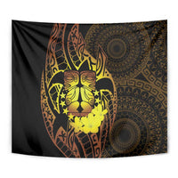 Kia Orana Kuki Airani Tapestry Cook Islands Tangaroa God Tatau Gold