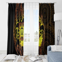 Kia Orana Kuki Airani Window Curtain Cook Islands Tangaroa God Tatau Gold