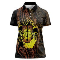 Kia Orana Kuki Airani Women Polo Shirt Cook Islands Tangaroa God Tatau Gold