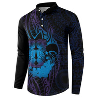Kia Orana Kuki Airani Button Sweatshirt Cook Islands Tangaroa God Tatau Purple LT14 - Polynesian Pride