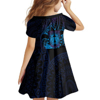 Kia Orana Kuki Airani Family Matching Off Shoulder Maxi Dress and Hawaiian Shirt Cook Islands Tangaroa God Tatau Purple