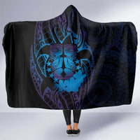 Kia Orana Kuki Airani Hooded Blanket Cook Islands Tangaroa God Tatau Purple