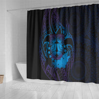 Kia Orana Kuki Airani Shower Curtain Cook Islands Tangaroa God Tatau Purple