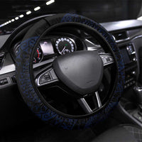 Kia Orana Kuki Airani Steering Wheel Cover Cook Islands Tangaroa God Tatau Purple LT14 Universal Fit Purple - Polynesian Pride