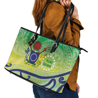 Te Maeva Nui Cook Islands Leather Tote Bag 60th Independence Anniversary Proud