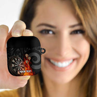 Personalised Aotearoa Darts AirPods Case Maori Koru Flaming Dartboard LT14 - Polynesian Pride