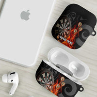 Personalised Aotearoa Darts AirPods Case Maori Koru Flaming Dartboard LT14 - Polynesian Pride