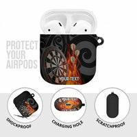 Personalised Aotearoa Darts AirPods Case Maori Koru Flaming Dartboard LT14 - Polynesian Pride