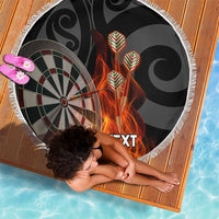 Personalised Aotearoa Darts Beach Blanket Maori Koru Flaming Dartboard LT14 - Polynesian Pride
