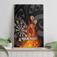 Personalised Aotearoa Darts Canvas Wall Art Maori Koru Flaming Dartboard LT14 - Polynesian Pride